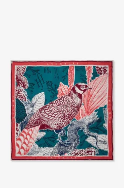 Seidentwilltuch mit Fasanenprint Midicube New Pheasant