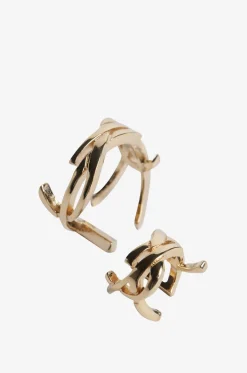 Set aus zwei goldenen Metall-Ohrmanschetten YSL Twist