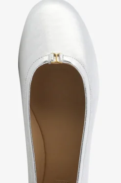 Silberne Nappaleder-Ballerinas Marcie