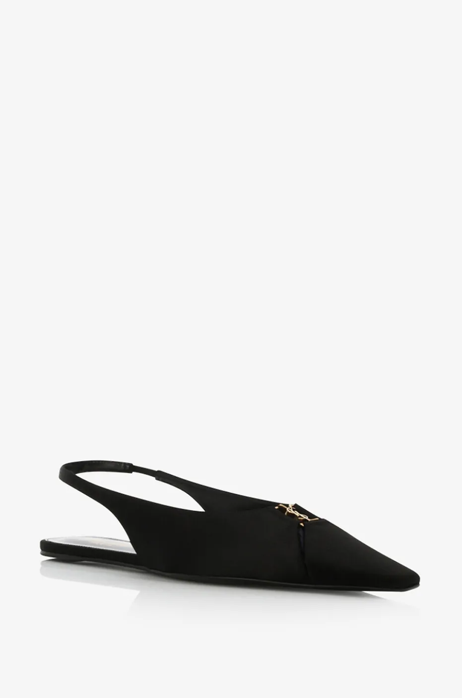Slingback-Ballerinas aus Satin Babylone