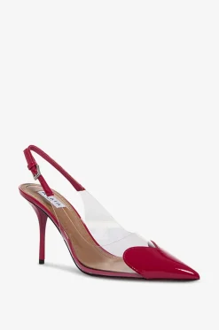 Slingback-Pumps aus Plexiglas und Lackleder Le Coeur 90