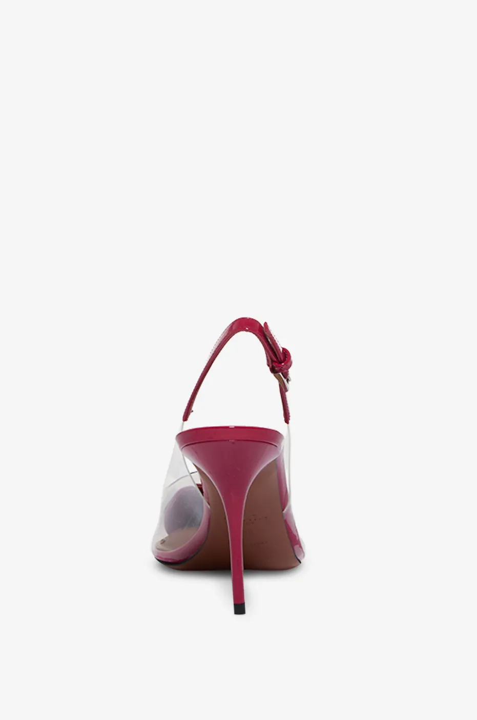 Slingback-Pumps aus Plexiglas und Lackleder Le Coeur 90