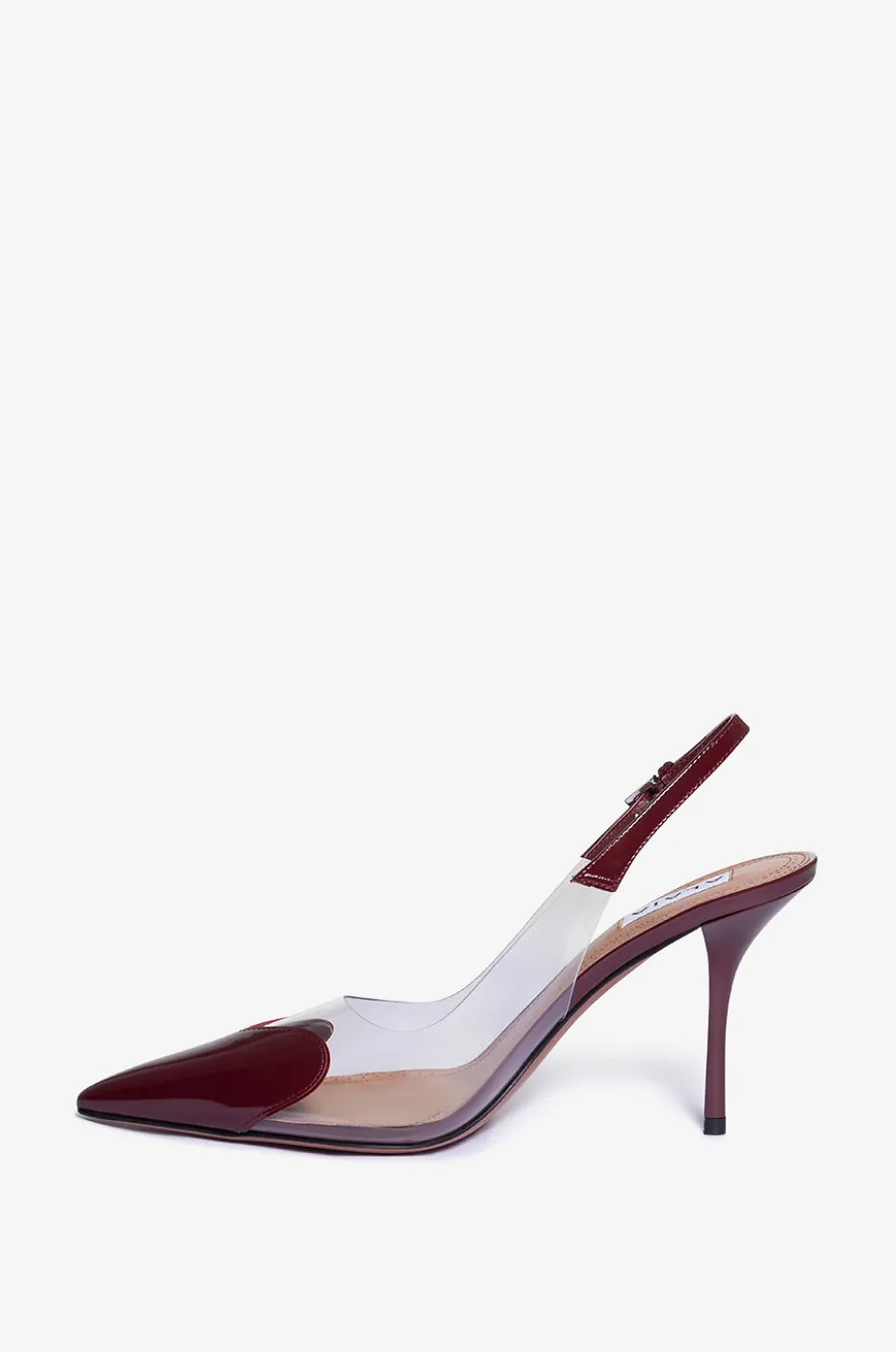 Slingback-Pumps aus Plexiglas und Lackleder Le Coeur 90