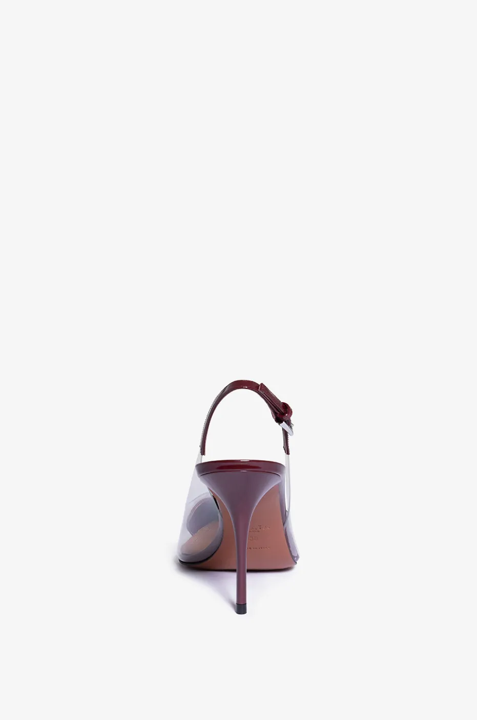 Slingback-Pumps aus Plexiglas und Lackleder Le Coeur 90