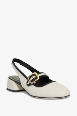 Slingback-Schuhe mit Blockabsatz aus Leder Amalfi