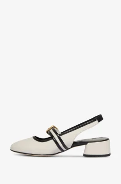 Slingback-Schuhe mit Blockabsatz aus Leder Amalfi