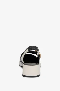 Slingback-Schuhe mit Blockabsatz aus Leder Amalfi