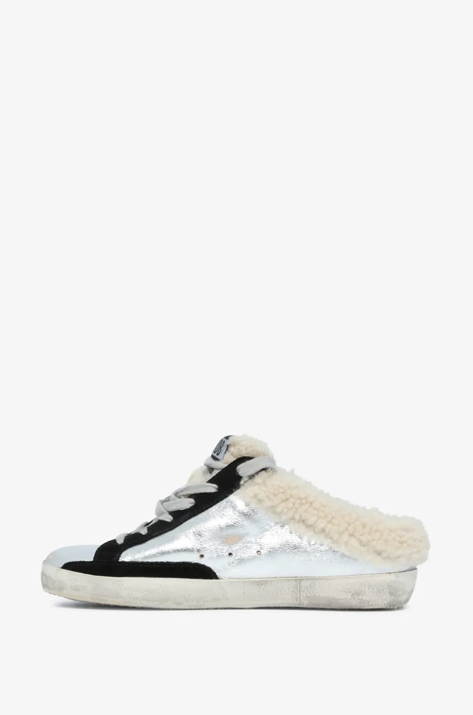 Sneaker-Clogs aus Metallic-Leder und Wildleder Super-Star Sabot