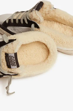 Sneaker-Clogs aus Metallic-Leder und Wildleder Super-Star Sabot