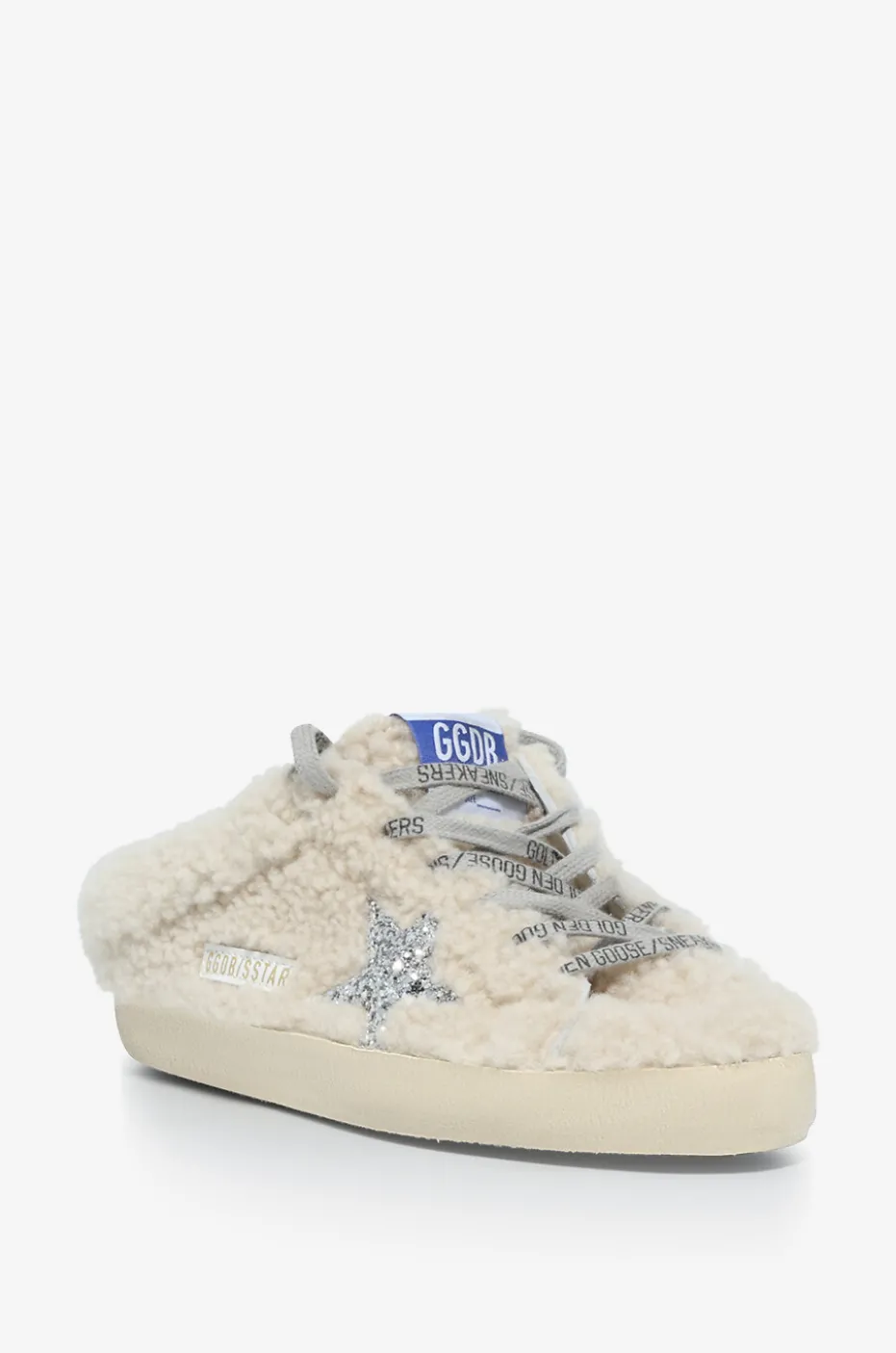 Sneaker-Clogs aus Shearling mit Glitterstern Super-Star Sabot