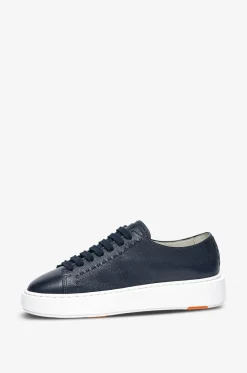Sneakers mit Schnürung aus genarbtem Leder Clean Row