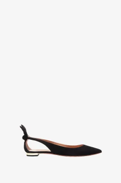 Spitze Ballerinas aus Wildleder Bow Tie