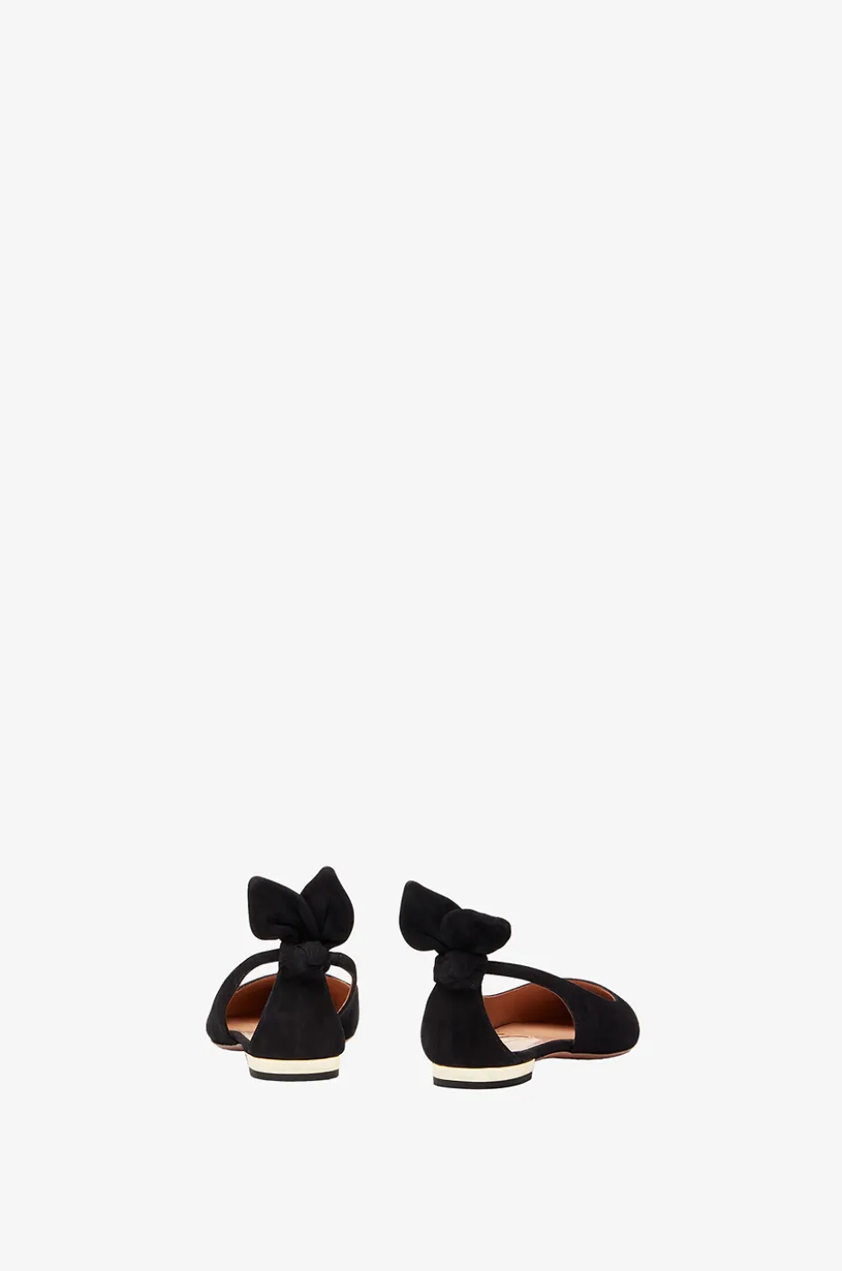 Spitze Ballerinas aus Wildleder Bow Tie