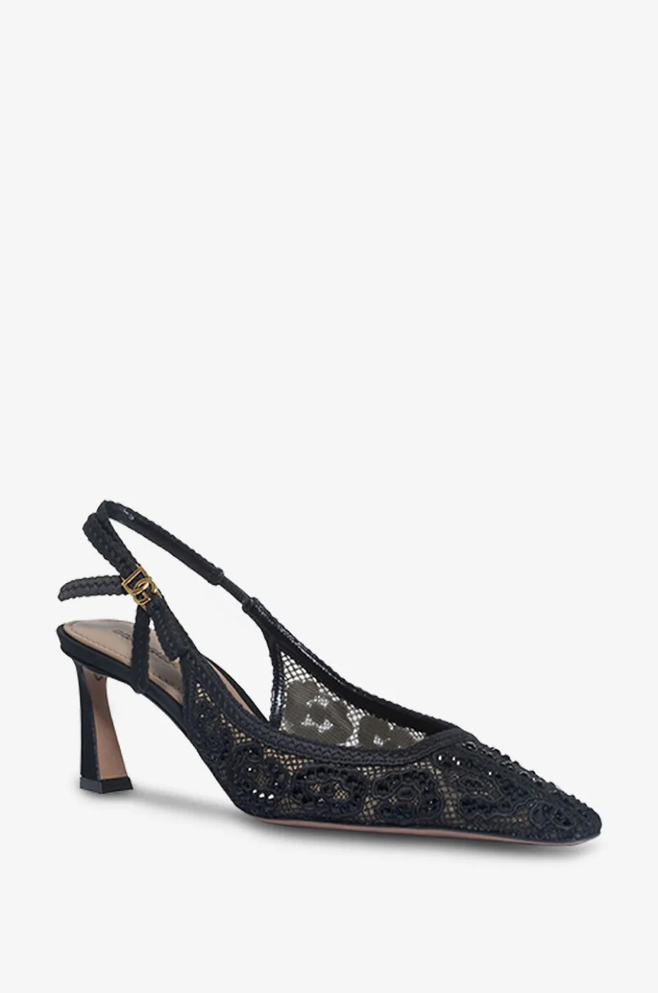 Spitzen-Slingback-Pumps mit Strass DG 60
