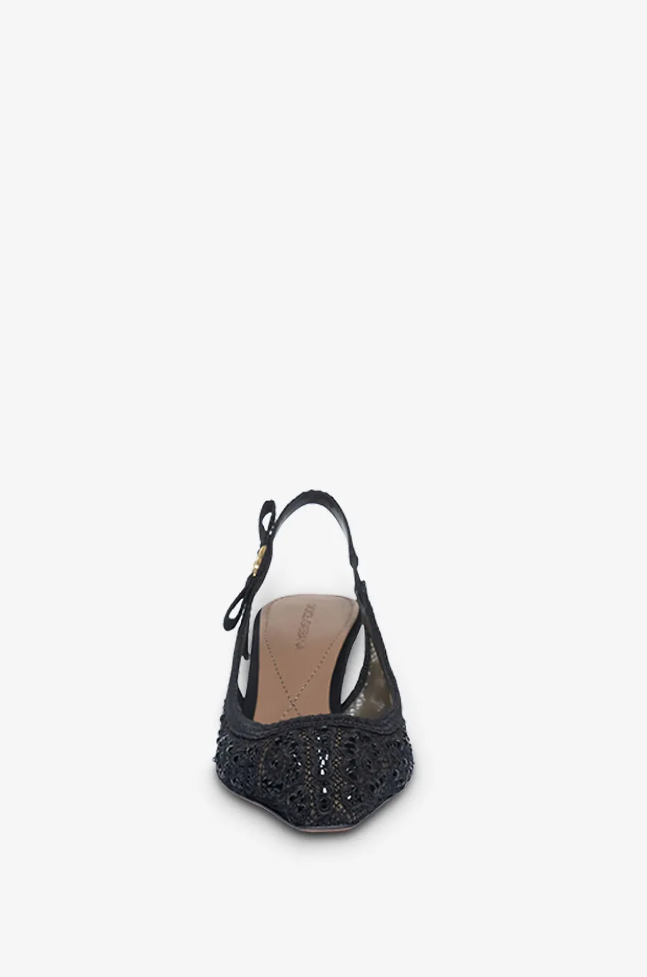 Spitzen-Slingback-Pumps mit Strass DG 60