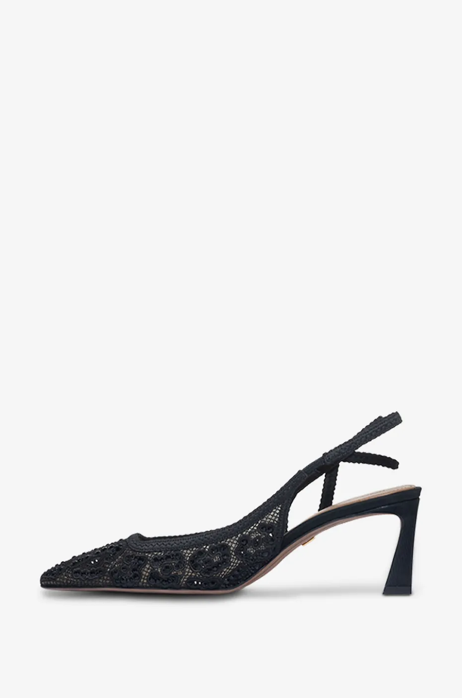 Spitzen-Slingback-Pumps mit Strass DG 60