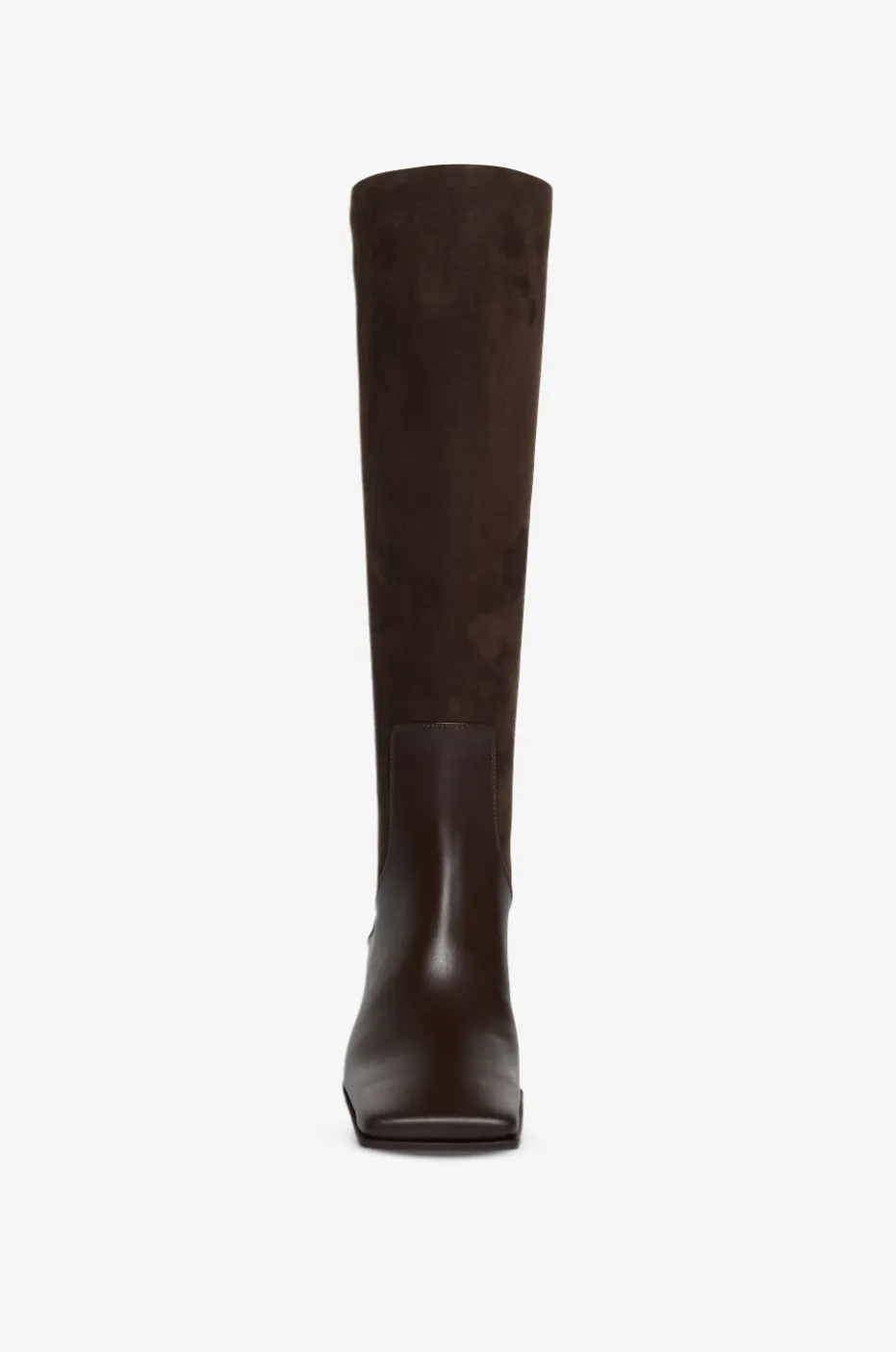 Stiefel mit Blockabsatz aus Nubukleder Knee 55
