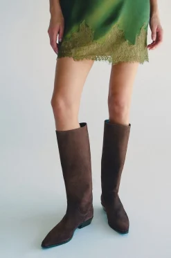 Stiefel mit kubanischem Absatz aus Wildleder Dominique 25