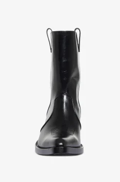 Stiefeletten mit Absatz aus besticktem Leder Clive 35