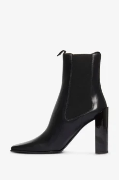 Stiefeletten mit Blockabsatz aus Leder Square 90
