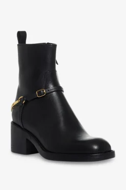 Stiefeletten mit Blockabsatz aus Leder Dakota 60