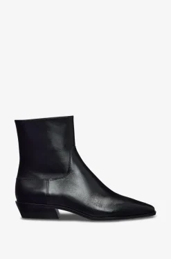 Stiefeletten mit kubanischem Absatz aus glänzendem Glattleder Dominique 25