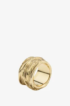 Texutierter goldener Ring Ariane Large