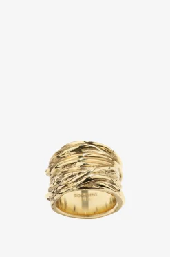 Texutierter goldener Ring Ariane Large