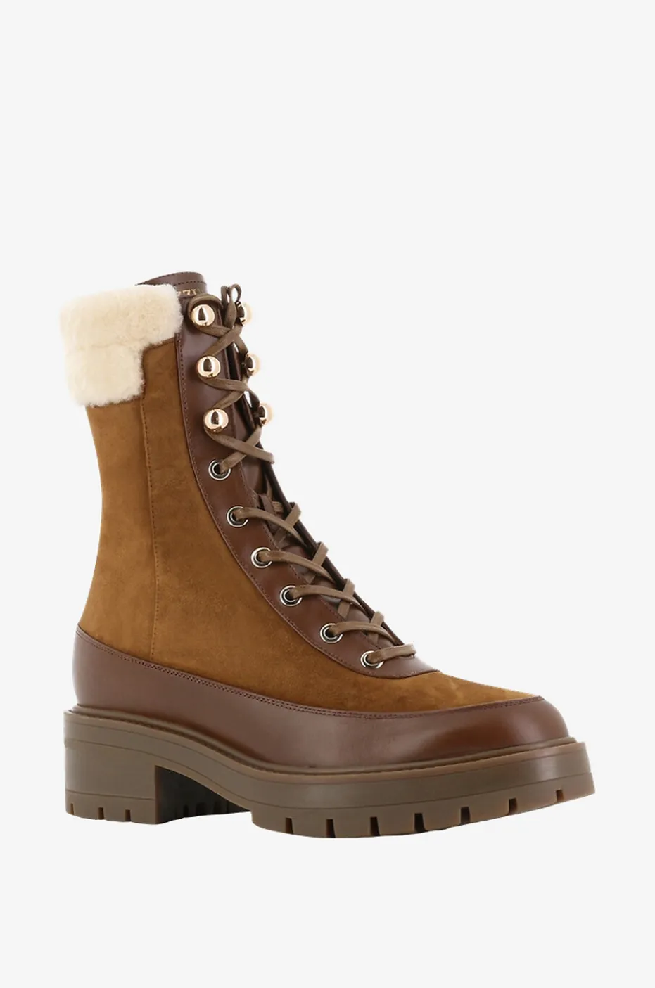 Warme Materialmix-Schnürstiefeletten Very Cortina