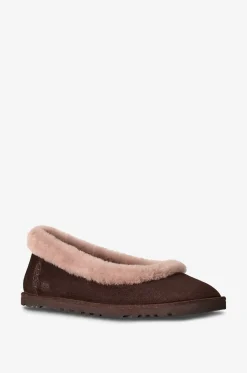 Wildleder-Ballerinas mit Shearling-Futter Zora