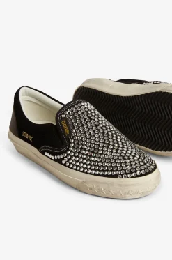 Wildleder-Slip-On-Sneakers mit Kristallen VCE