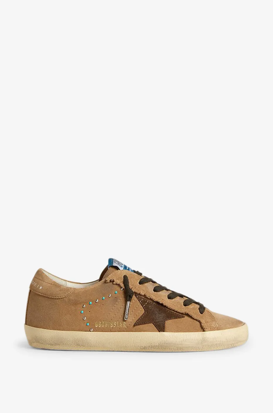 Wildledersneakers mit Fransen und Cabochons Super-Star Classic