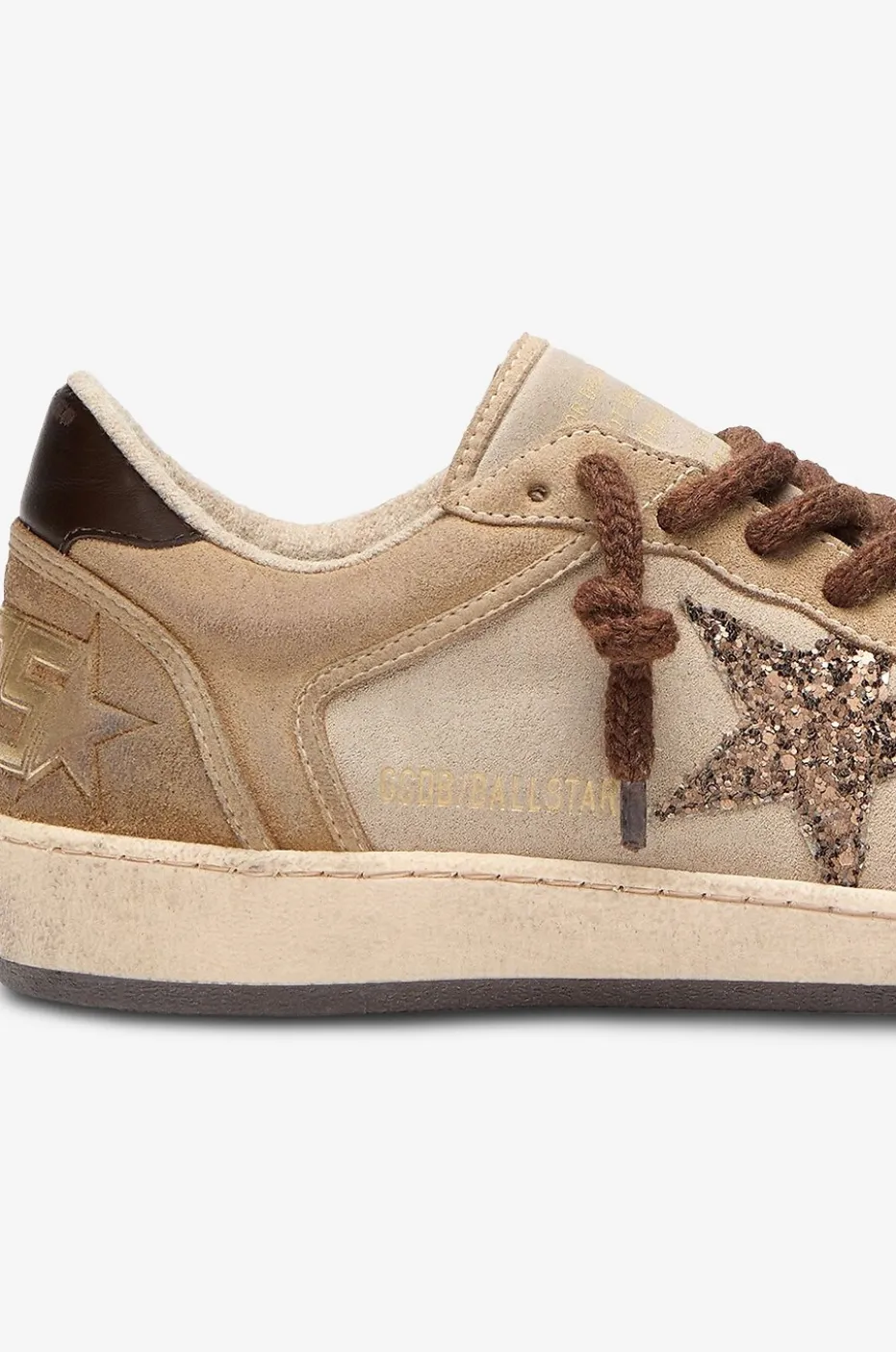 Wildleder-Sneakers mit Glitzer Ball Star