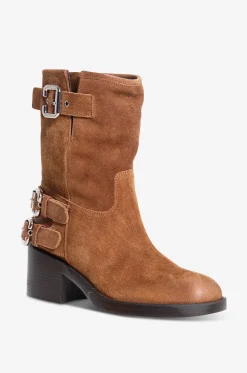 Wildleder-Stiefeletten mit eckigem Absatz Dakota
