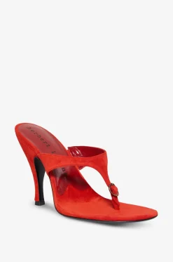 Wildleder-Zehensandalen mit Strasssteinen Kiss And Tell 100